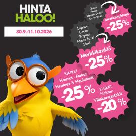 Paljon merkkituotteita tarjoushinnoin